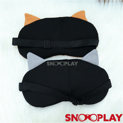 A perfect travel essential for a restful sleep, 3D Cat eye mask with a gel pad as well.
