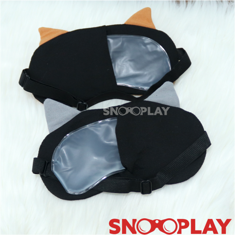 3D cat eye mask, that comes in two colours- orange and grey, with removable gel pads.