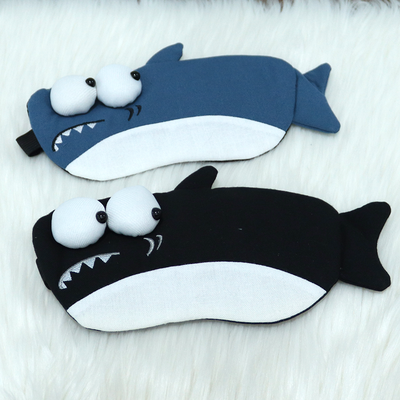 The super comfortable and light weight 3D shark eye mask available in blue and black colour.