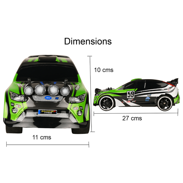 Rally Xtreme Racing Car (1:16) Green For Children