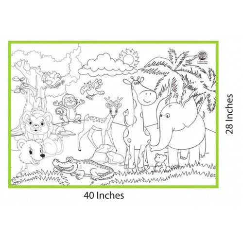 Ratna's Jungle Theme Washable & Reusable Colouring Mat (5-8 Years)