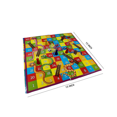 2 in 1 Non-Toxic Multicolor Snake & Ladder / Ludo Plastic for Kids