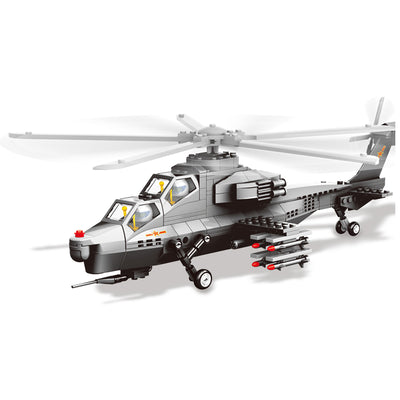 Helicopter Air Force Gunship Building Block Set (283 Blocks)