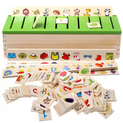 Knowledge Classification Box (Numbers, Shapes, Vehicles, Vegetables, Animals and Fruits)