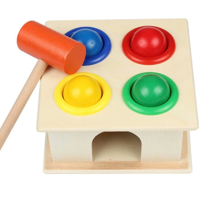 Wooden Hammer Ball Knock Pounding Bench for Children