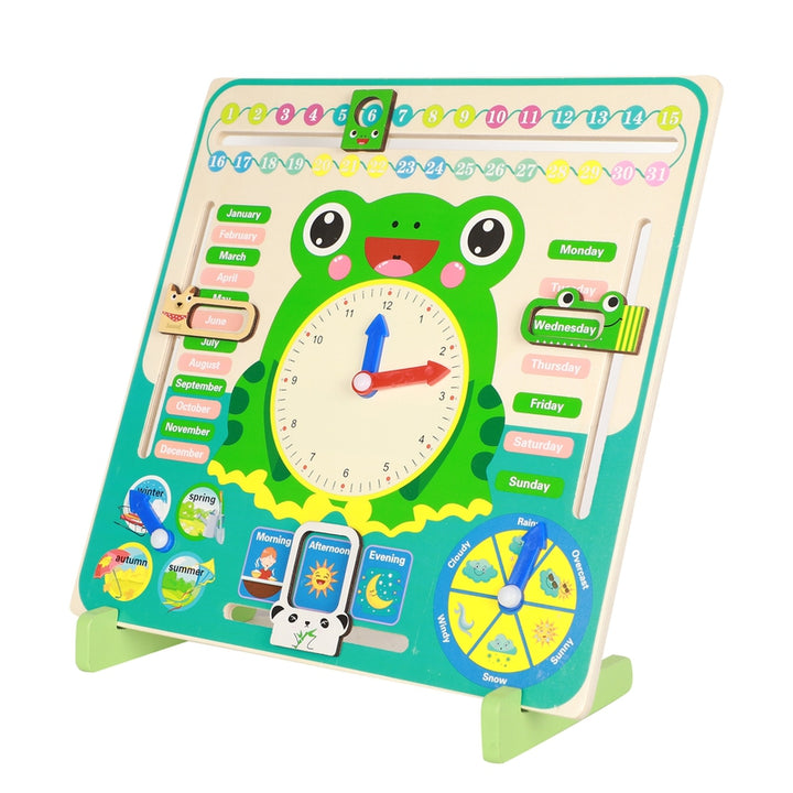 Calendar Clock Toy for Kids Learning (Frog Stand)