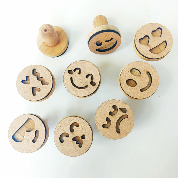 Smiley Play Dough Stamp Set | Wooden Toy