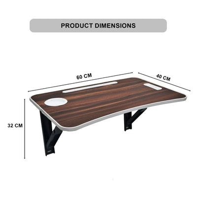 Wall Mounted Study Table With Cup & Mobile/Tablets Holders