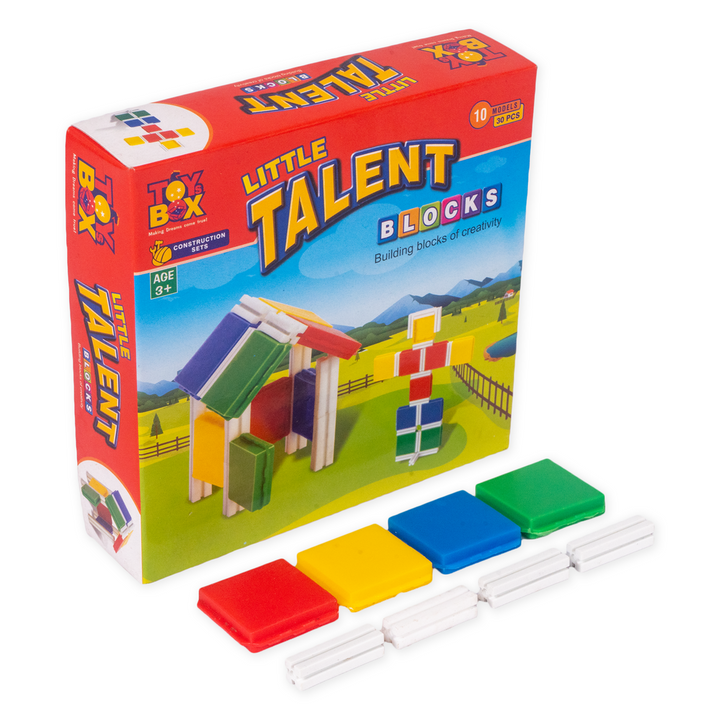 Little Talent Building Blocks - 12 Squares & 18 Sticks (3-7 Years)