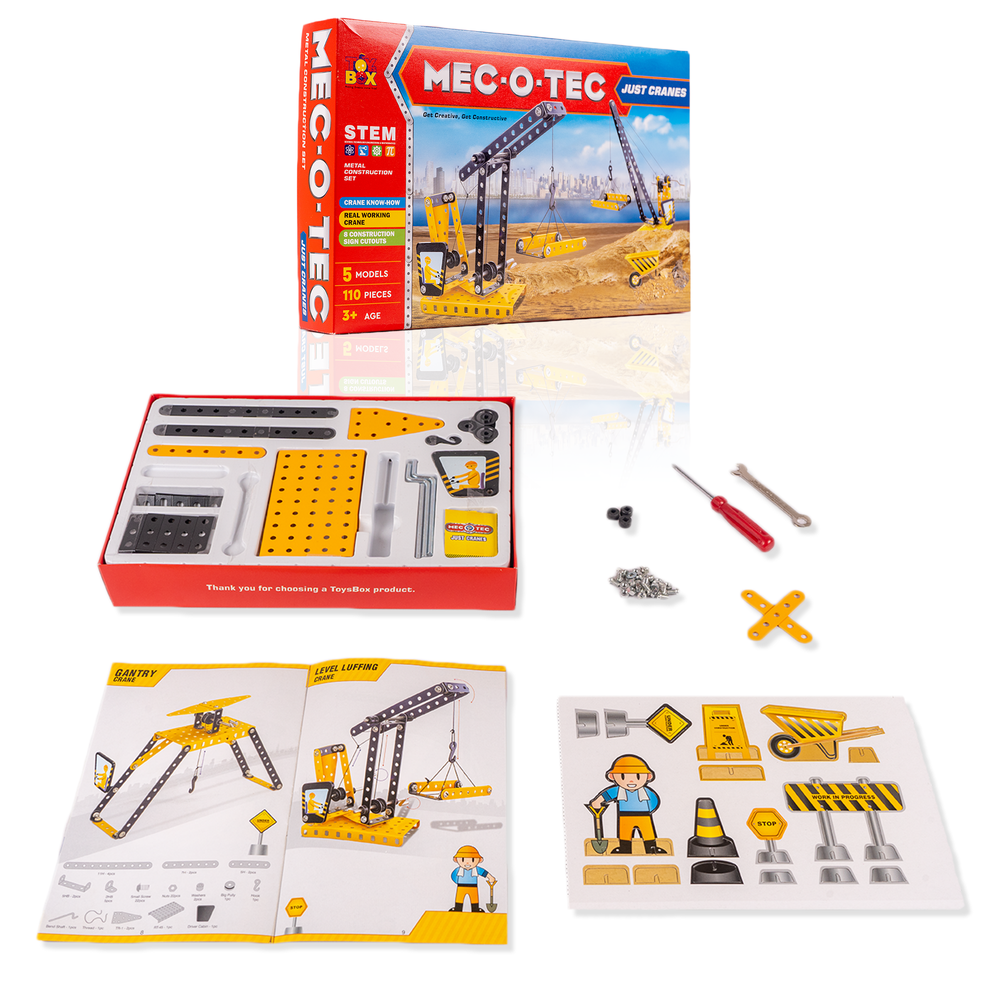 Mec O Tec Just Crane Building & Construction Play Set - 110 Pieces (6-10 Years)