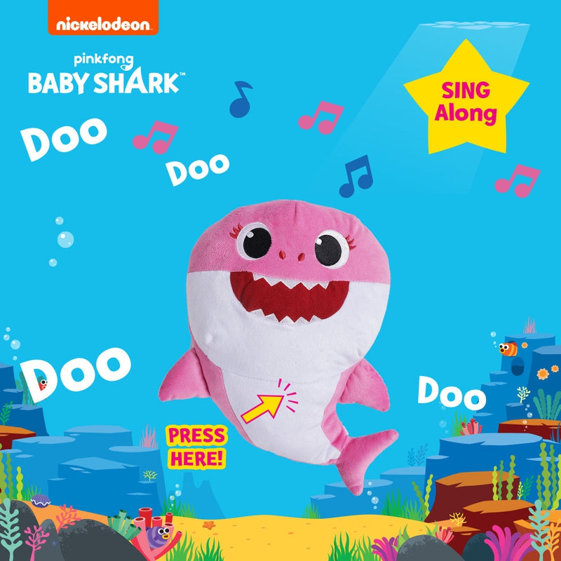 Baby Shark Singing Plush Toy - 8 Inch (6 Months - 7 Years) | Pink