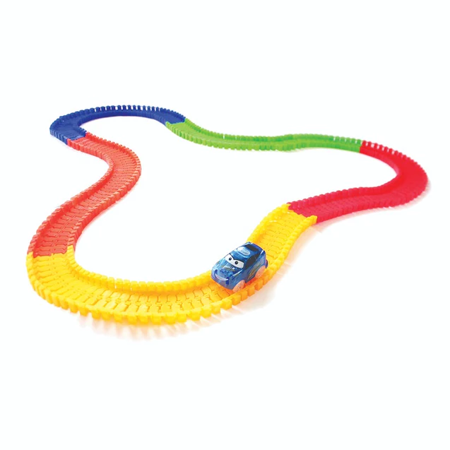 Glow Track Action Car Set - 238 Pieces (Bendable Track Set)