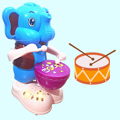 Elephant Beat The Drum | Drummer Toy for Kids | Flashing Lights | Rotation Movement Song & Music Toy