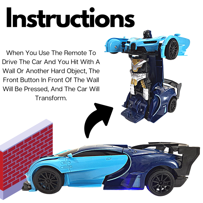 Robotic Remote Control Car | Bugatti Veyron (Blue Big Transform RC Car)