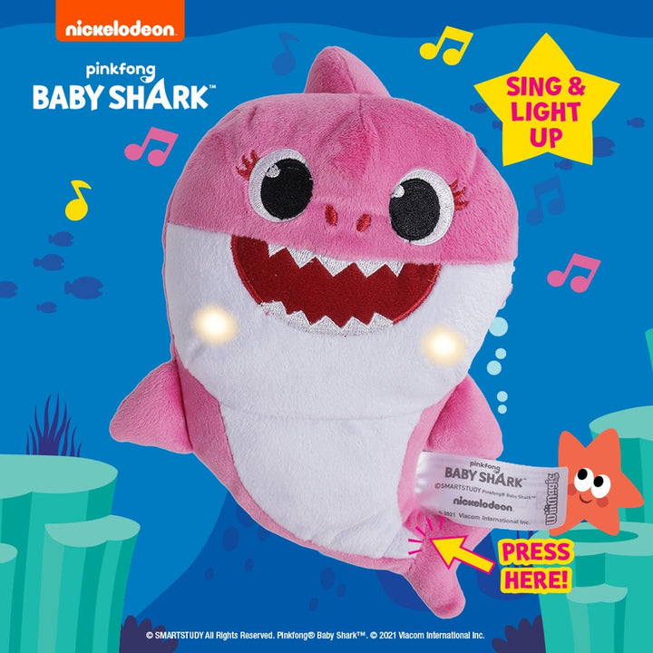 12" Baby Shark Sing & Light Up Plush Toy - Pink (6 Months - 7 Years)