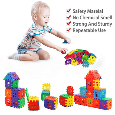 My Happy House Building Blocks Toys with Attractive Windows and Smooth Rounded Edges (72 Pc)