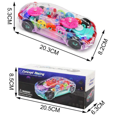 Transparent Concept Car Toy with 360 Degree Rotation - Multicolor