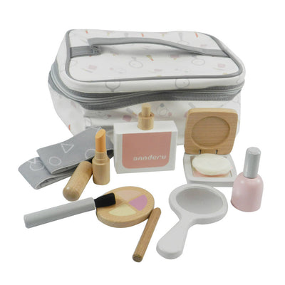 Glam it Up- Wooden Make up Toy Set- 10 Piece Kit - Pretend Play Makeup Playset