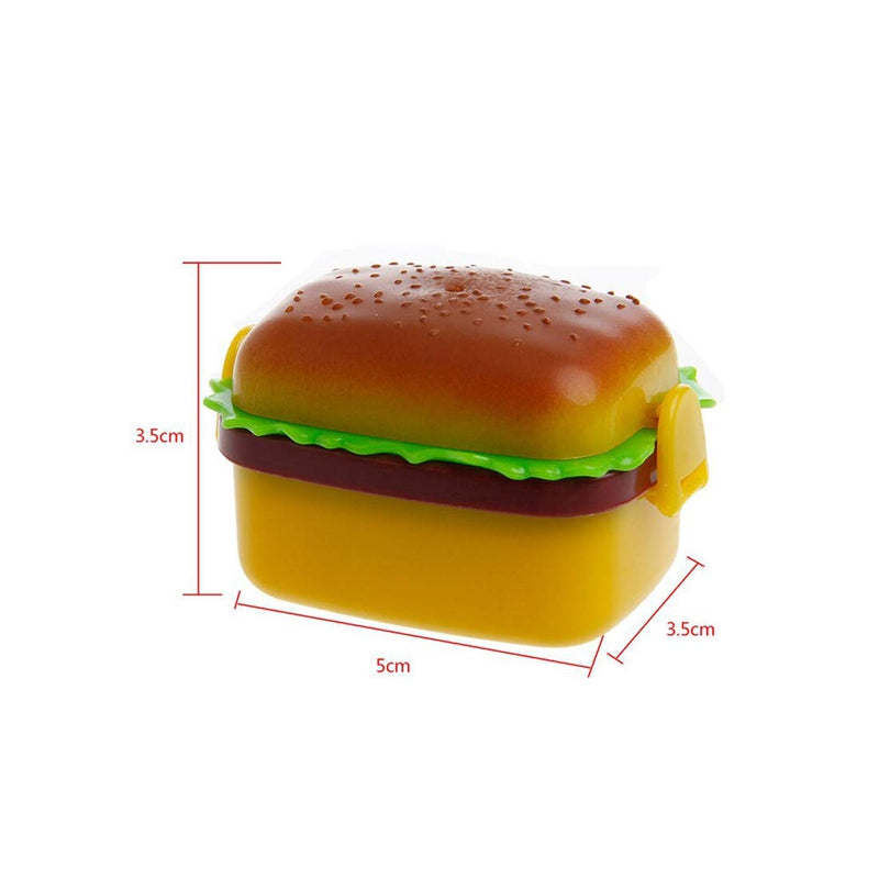 Cute Ham-Burger Shapes Stylish Sharpener and Eraser 2 in 1 Set of 6 Stationery Item
