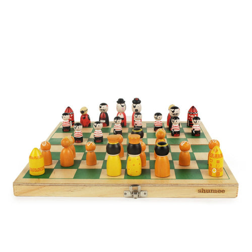 Shumee Classic Wooden Chess Board Game - Pirates vs Royals Edition (6 Years till Grown Ups)