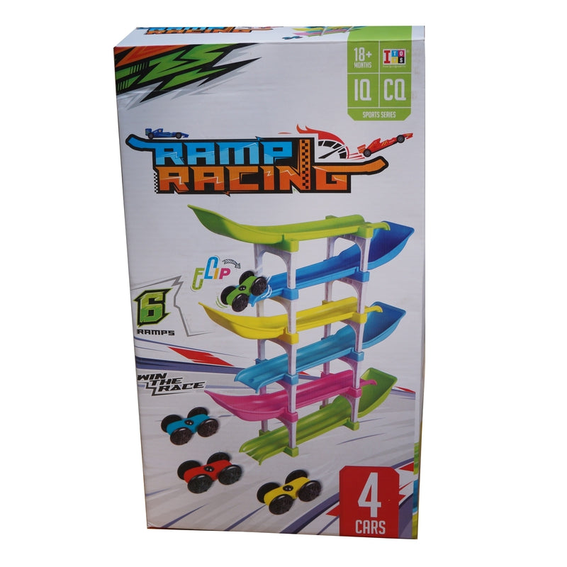 6-Level Racer Ramp Toy with 4 Car Raceing Track for Toddlers, Boys & Girls Mini Playset - Speeding Vehicle Toys