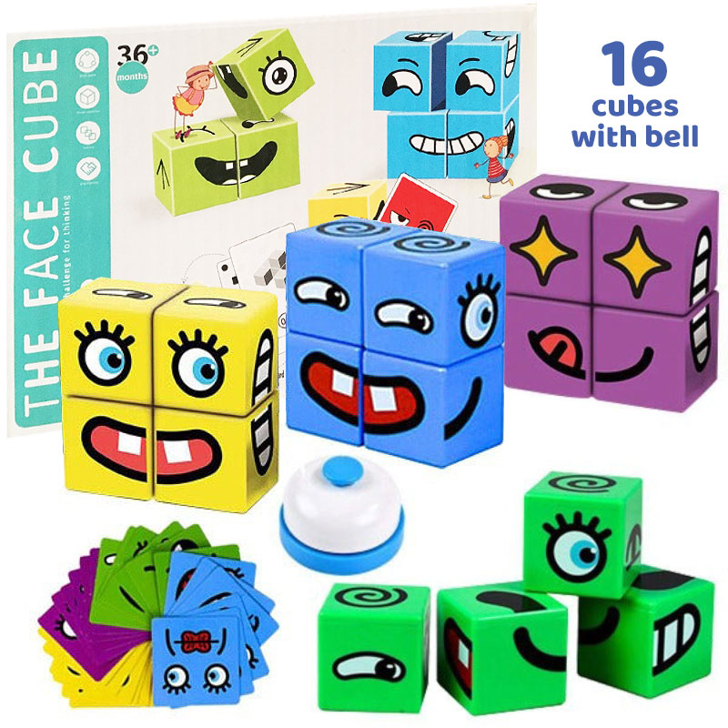 Emoji Expressions Matching Cube Game (16 pcs)