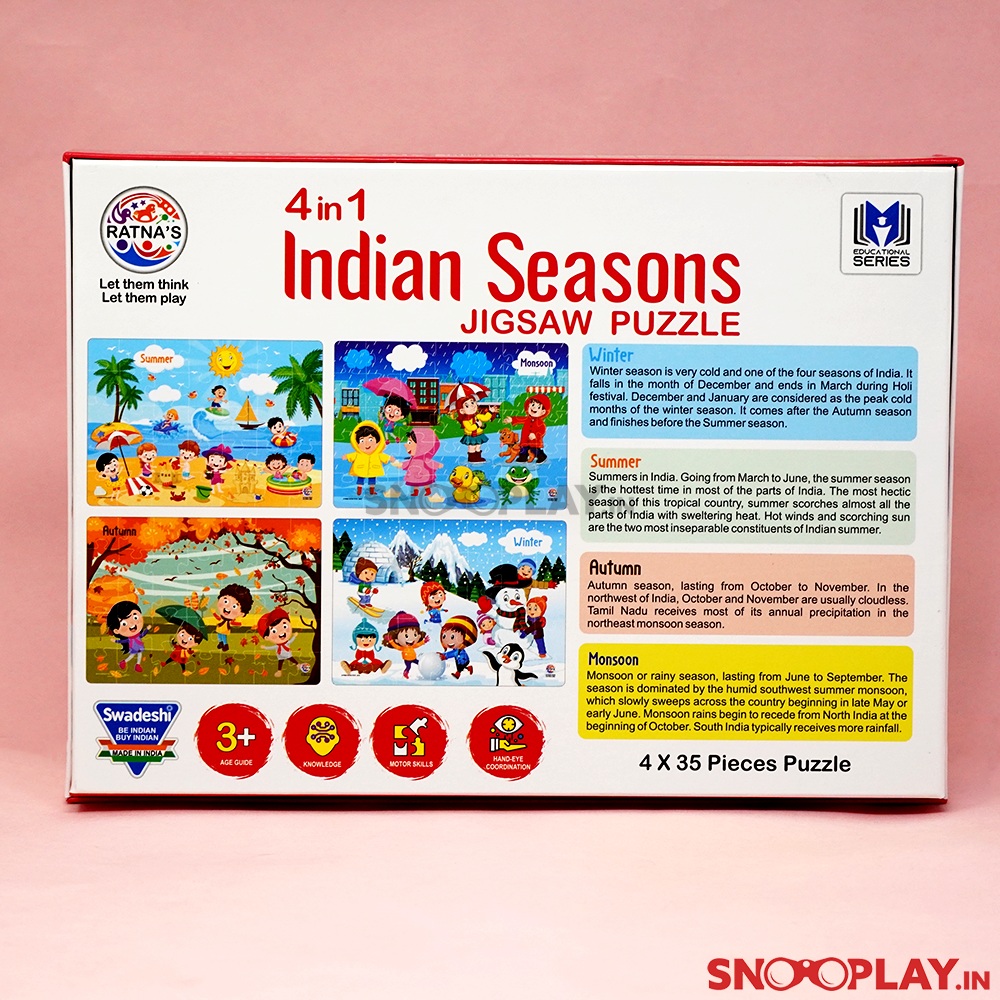 4 in 1 Indian Season Jigsaw Puzzles For Kids