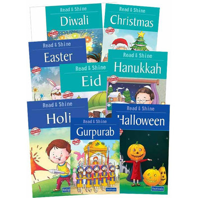 Set of 8 Reading Story Books About Festivals for Children