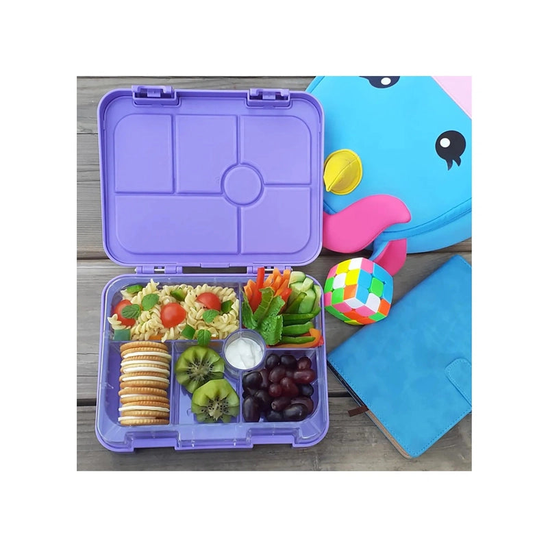 6 Compartment Bento Lunch Box - Unicorn Purple