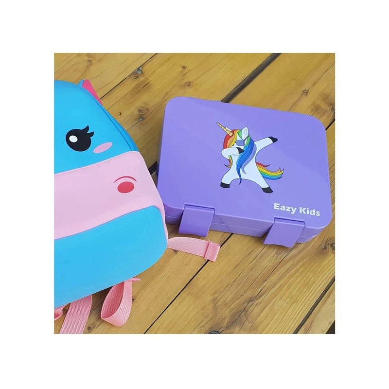 6 Compartment Bento Lunch Box - Unicorn Purple