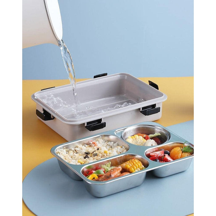 Stainless Steel Tiffin Lunch Box 4 Tier, 20 Oz. Bowl — Nishi Enterprise Inc