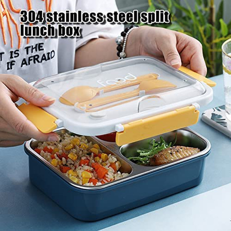 Stainless Steel Bento Box (Sealed & Leak-proof Lunch Box) - Blue