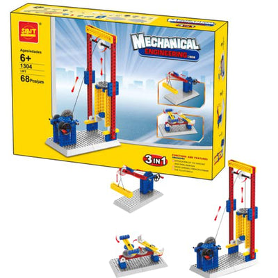 Mechanical Engineering Lift 3in1 Building Blocks Educational Learning Toy Set (68 Pcs)