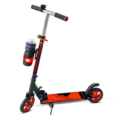 Gaming Hoot and Scoot Tri Scooter with Water Bottle for Kids & Adults 2 Wheels Steel Frame Large Foldable & Height Adjustable Handle Runner Scooter Capacity