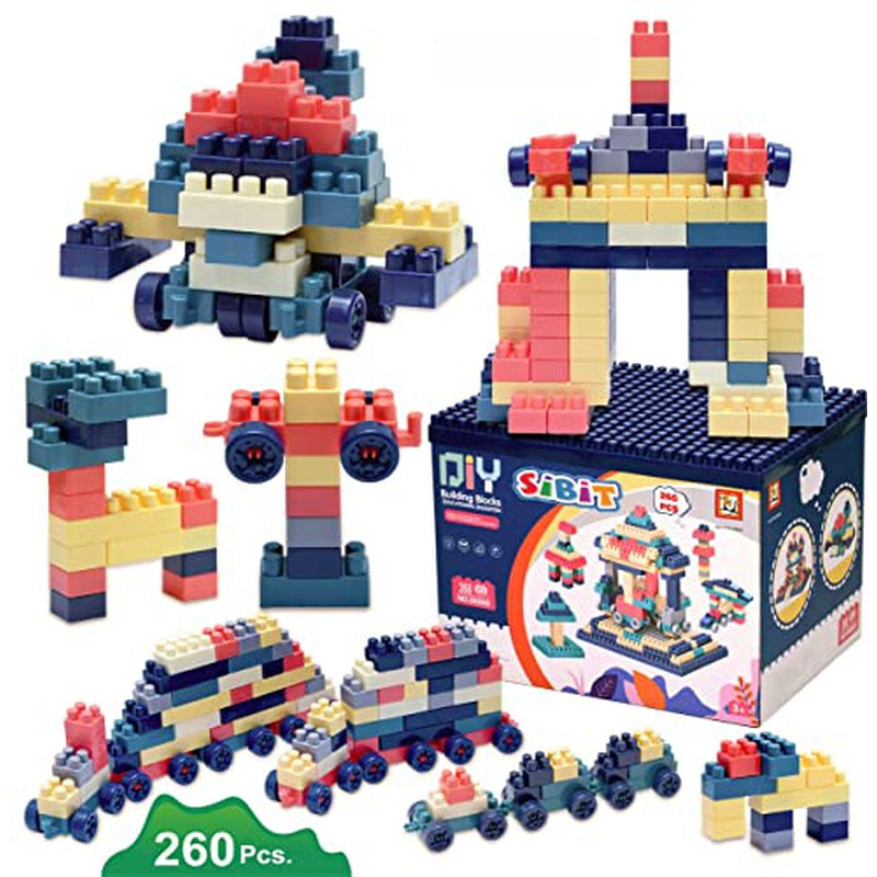 Building Blocks for Kids Including Baseplate (260 Pieces)