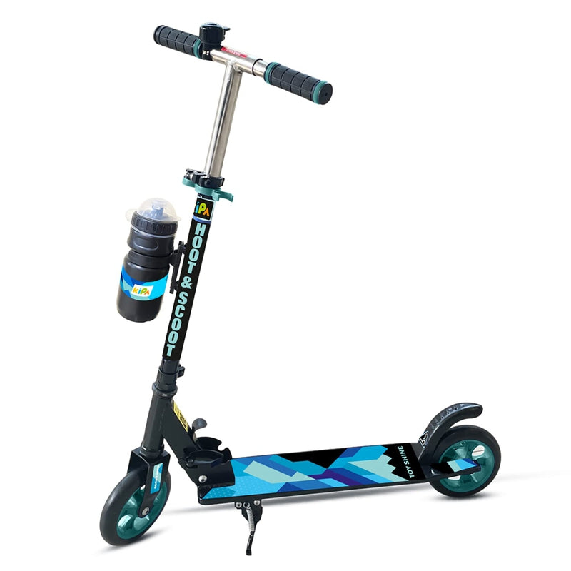 Gaming Hoot and Scoot Tri Scooter with Water Bottle for Kids & Adults 2 Wheels Steel Frame Large Foldable & Height Adjustable Handle Runner Scooter Capacity