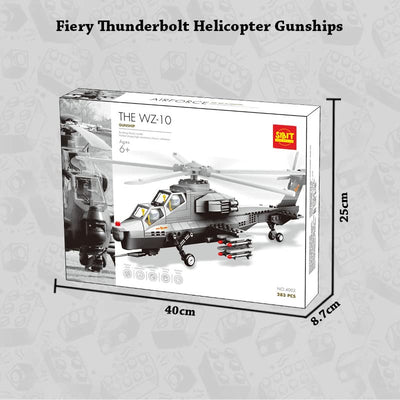 Helicopter Air Force Gunship Building Block Set (283 Blocks)