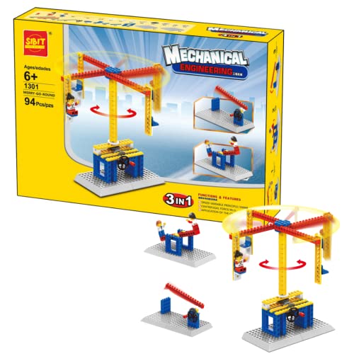 Mechanical Engineering Carousel 3in1 Building Blocks Educational Learning Toy Set (94pcs)