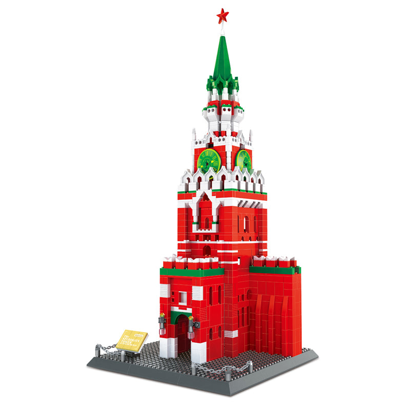 Russian Spasskaya Tower of Moscow Kremlin Russia Building Blocks Set (1047 Pcs)