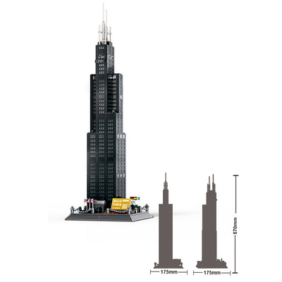 Willis Tower Model Building Block Toys Set (1241 Pieces)