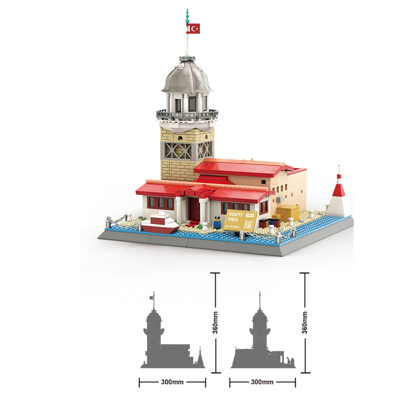 Istanbul Maiden's Tower of Moscow Turkey Building Blocks Set (910 Pcs)