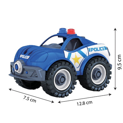 Mighty Machines Buildables-Patrol Car| Build & Combine Vehicle| Easy To Build Pull Back & Friction Vehicle