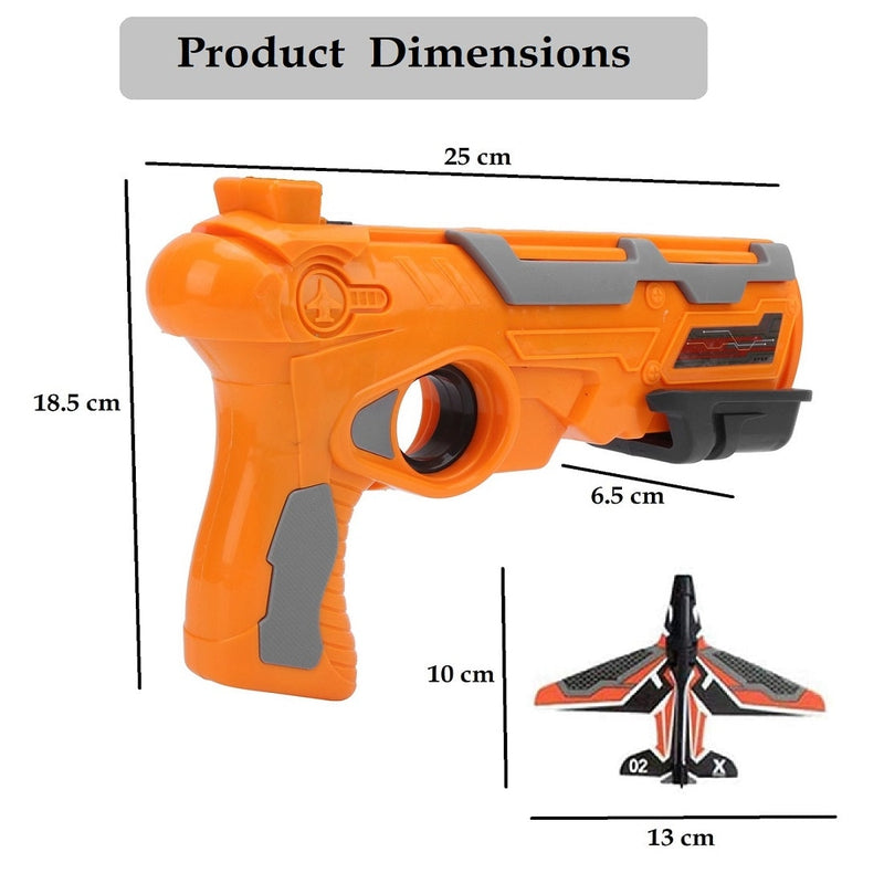 Flying Glider Planes Cardboard 4 Pcs & Launcher Shooter Gun Toy (Random Color Will Be Send)
