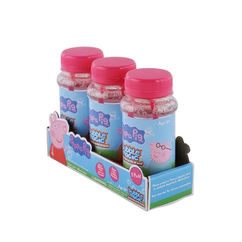Bubble Magic Peppa Pig Pack Of 3 118 ML Thick Viscous Concentrate Solution Bottle with Wand-Blow