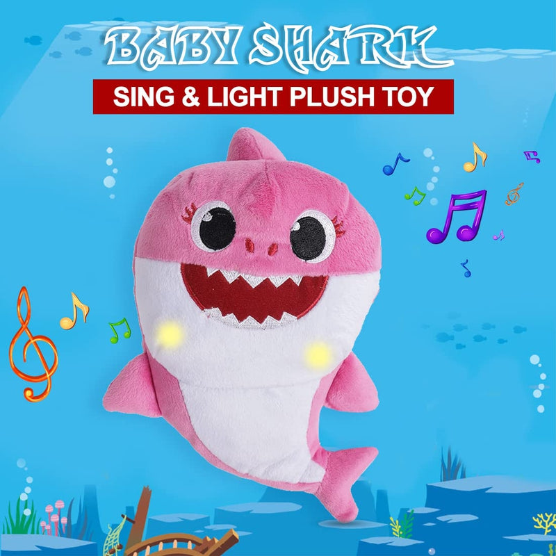 12" Baby Shark Sing & Light Up Plush Toy - Pink (6 Months - 7 Years)