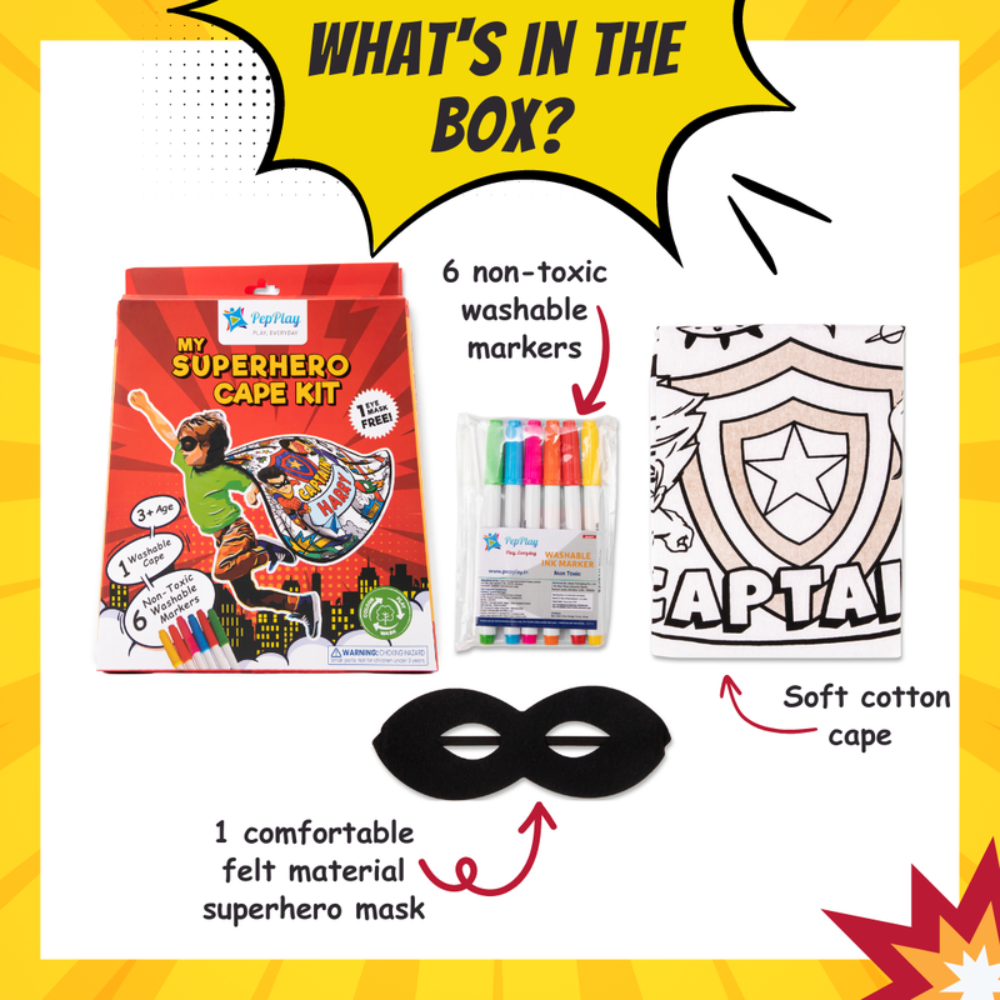 Paint Your Superhero Cape - Washable & Reusbale (6-10 Years)