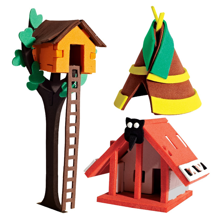 Mapology Houses 3D Models Assemble Game (13 Houses cut-out sets)