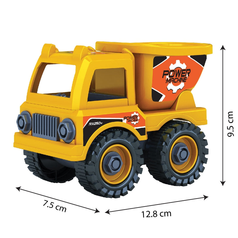 Mighty Machines Buildables-Dump Truck| Build & Combine Vehicle| Easy To Build Pull Back & Friction Vehicle