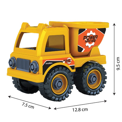 Mighty Machines Buildables-Dump Truck| Build & Combine Vehicle| Easy To Build Pull Back & Friction Vehicle