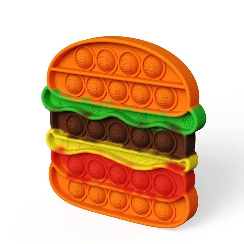 Burger & Fries Shaped Pop It Bubble Stress Relieving Toy (Pack Of 2)